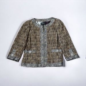 ST JOHN COUTURE Evening Jacket Metallic Bronze Woven Size 12